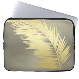 Golden Tropical Handflatan löv Laptop Fodral