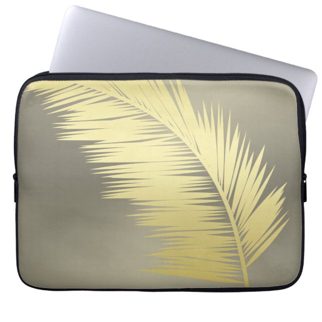 Golden Tropical Handflatan löv Laptop Fodral (Framsidan)