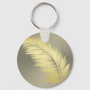 Golden Tropical Handflatan löv Nyckelring