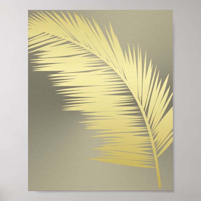 Golden Tropical Handflatan löv Poster (Framsidan)