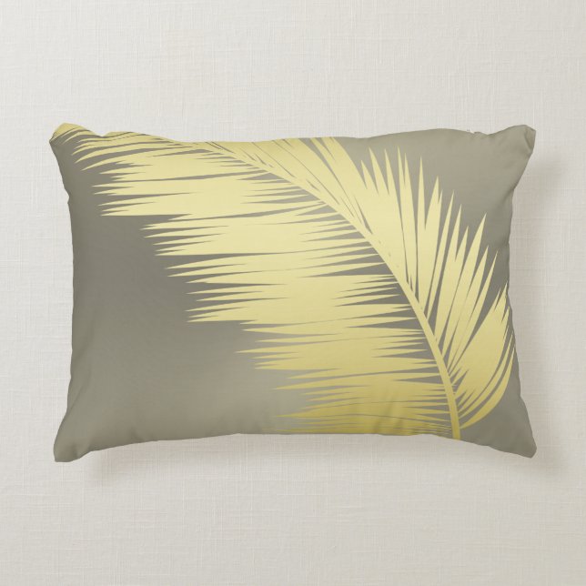 Golden Tropical Handflatan löv Prydnadskudde (Framsidan)