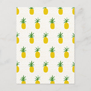 Golden Tropical Pineapples Vykort