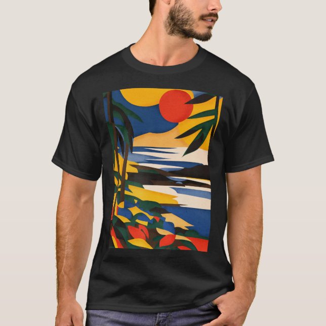 Golden Tropik Horizon Graphic T-Shirt (Framsida)
