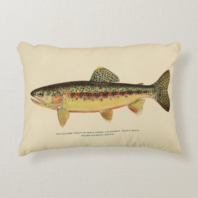 Golden Trout of Soda Bäck, California Pillow Prydnadskudde (Framsidan)