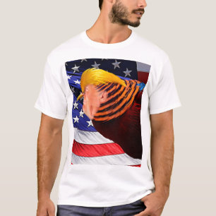 Golden Trump Bird USA flagga Manar Basic T-Shirt