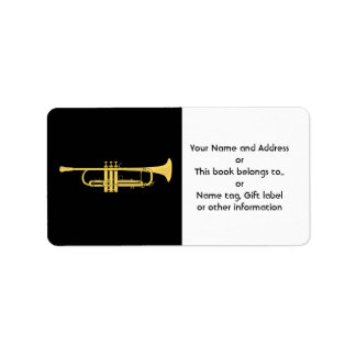 Golden Trumpet Music Theme Adressetikett
