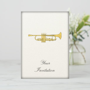 Golden Trumpet Music Theme Inbjudningar