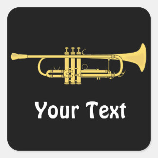 Golden Trumpet Music Theme Lakan of Fyrkantigt Klistermärke