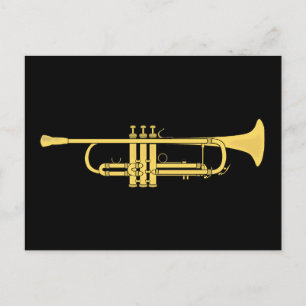 Golden Trumpet Music Theme Vykort
