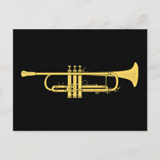 Golden Trumpet Music Theme Vykort