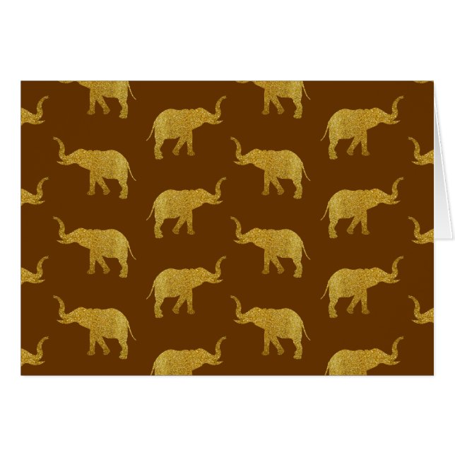 Golden Trumpeting Elephants Hälsningskort (Framsidan Horizontal)