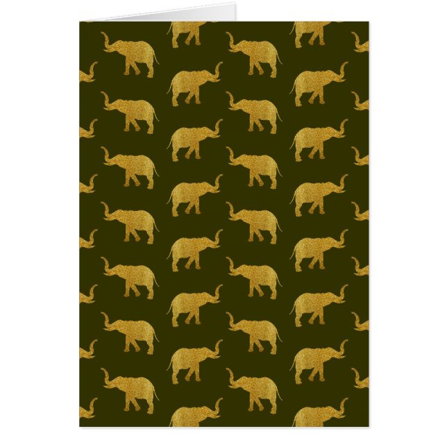 Golden Trumpeting Elephants Hälsningskort (Framsidan)