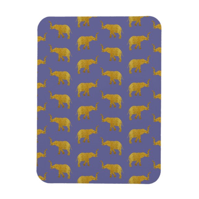 Golden Trumpeting Elephants Magnet (Vertikal)