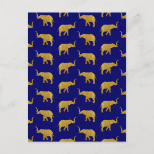 Golden Trumpeting Elephants Vykort