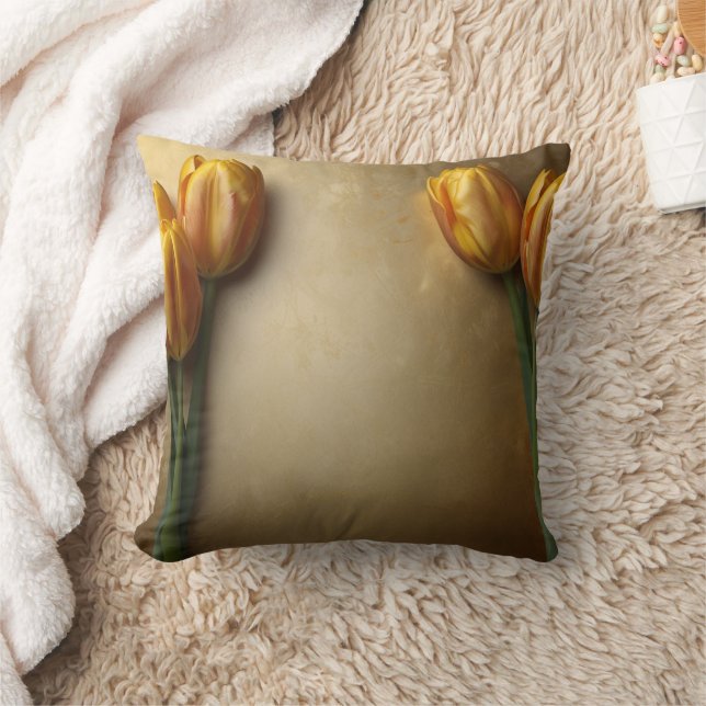 Golden Tulips Dekorativ kudde (Filt)