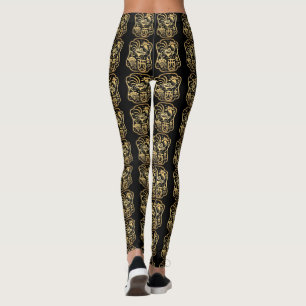 Golden Tupp År 2017: Svart bläckstrån av papper Leggings