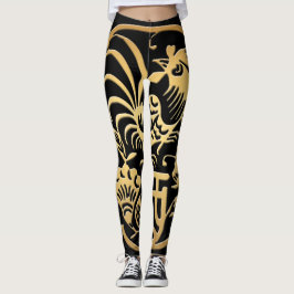 Golden Tupp År 2017, svart pappersfärgning Leggings