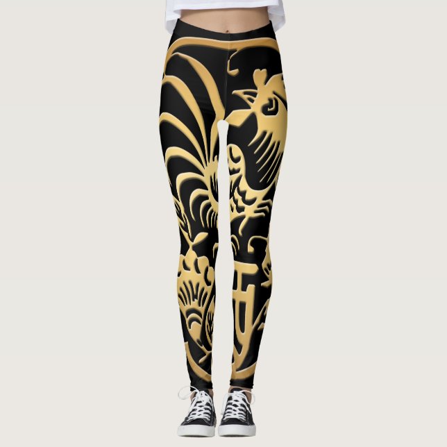 Golden Tupp År 2017, svart pappersfärgning Leggings (Framsida)