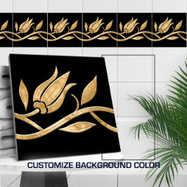 Golden Turkisk tulip Seamless Gräns Kakelplatta