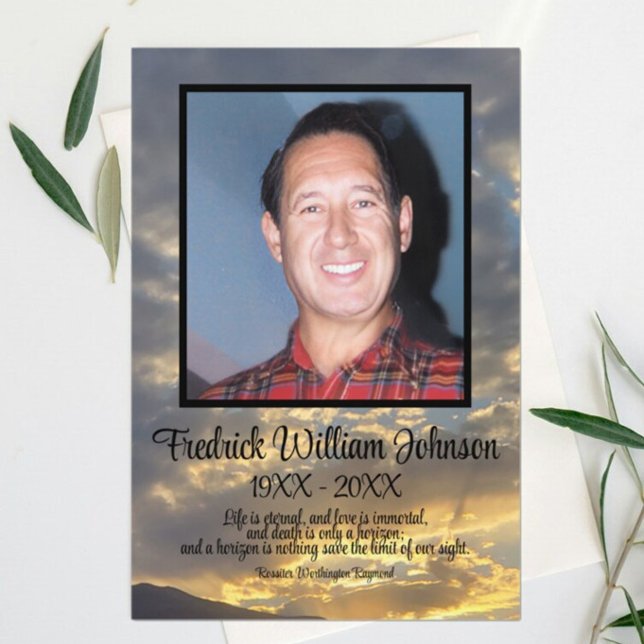 Golden Twilight Cloud Photo Funeral Program (Skapare uppladdad)