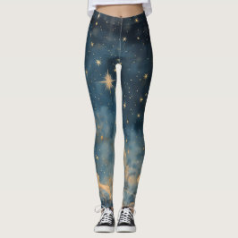 Golden Twilight Himmel Celestial Activewear Leggings