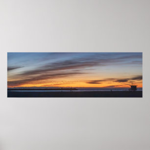 Golden Twilight Hour Sunset - Venedig Beach, CA Poster