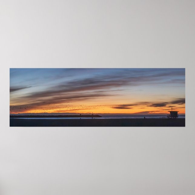 Golden Twilight Hour Sunset - Venedig Beach, CA Poster (Framsidan)
