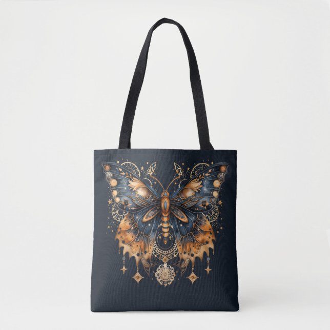 Golden Twilight Moth - Celestial Gothic Art Tygkasse (Framsida)