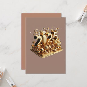 Golden typography gott nytt år 2025 inbjudningar
