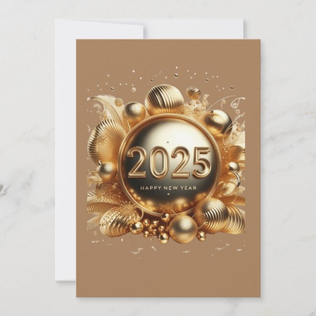 Golden typography gott nytt år 2025 spara datumet (Framsida)