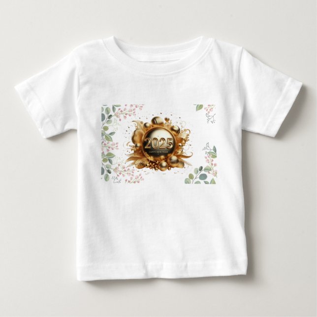 Golden typography gott nytt år 2025 t shirt (Framsida)