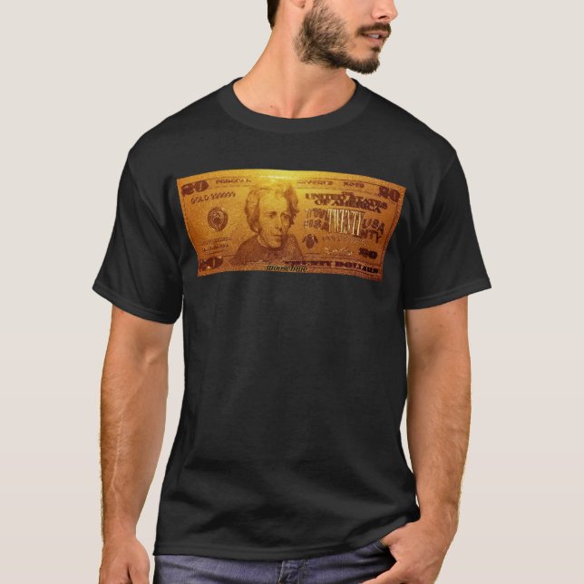 Golden U.S. Bill 20 dollar T-shirt (Framsida)