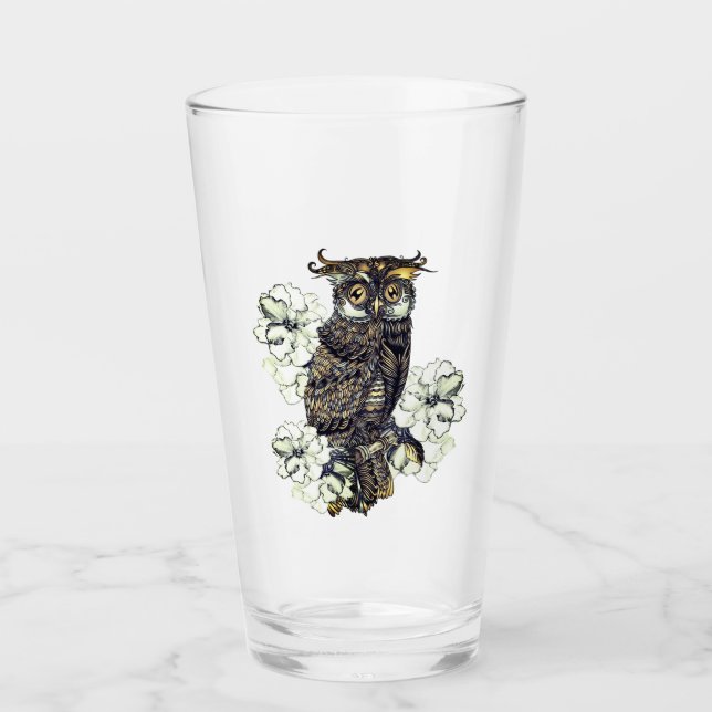 Golden Uggla Grönt Orchids Glaskopp (Framsida)