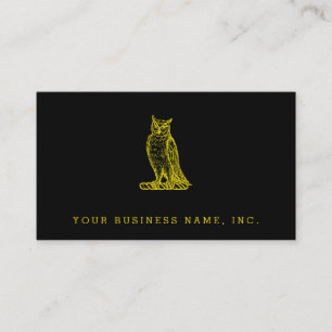 Golden Uggla Vapensköld Letterpress Stil Visitkort