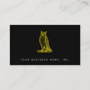 Golden Uggla Vapensköld Letterpress Stil Visitkort