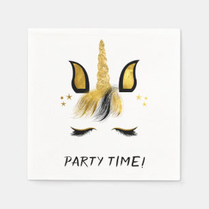 Golden Unicorn Anpassade Party Time Pappersservett