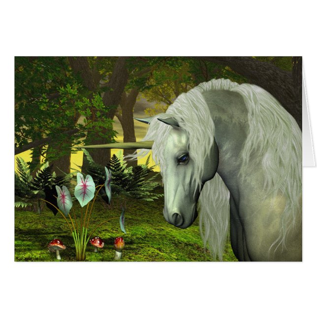 GOLDEN UNICORN BLANK-KORT HÄLSNINGSKORT (Framsidan Horizontal)