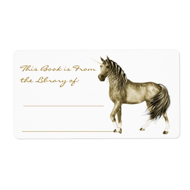 Golden Unicorn Bookplate Fraktsedel (Framsidan)