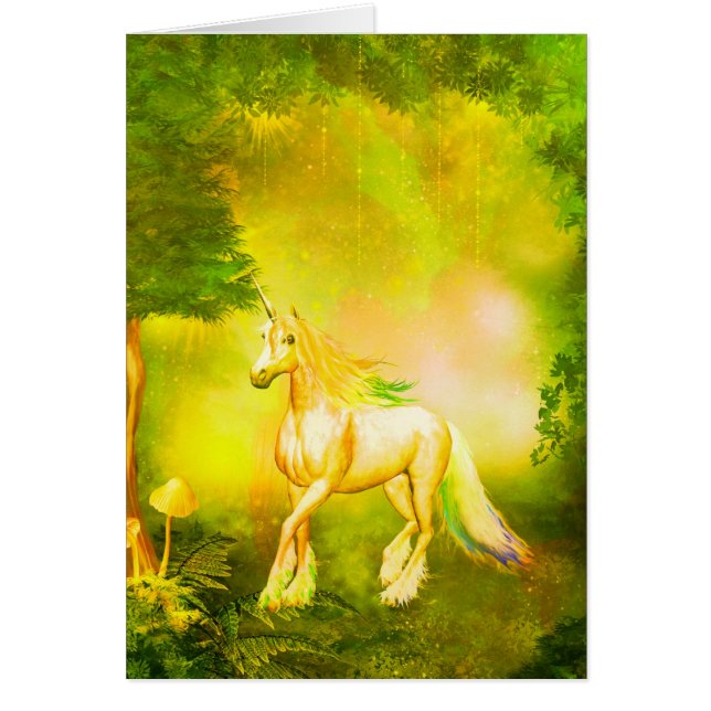 Golden Unicorn Hälsningskort (Framsidan)