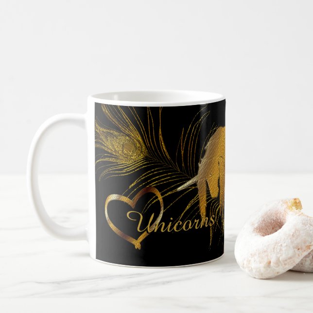 Golden Unicorn Kaffemugg (Med munk)