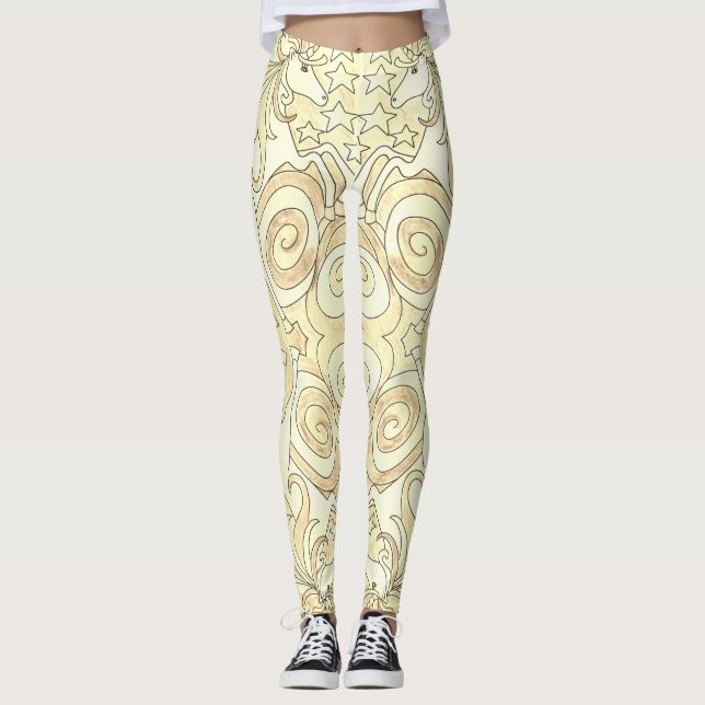 Golden Unicorn Patterned Leggings (Framsida)