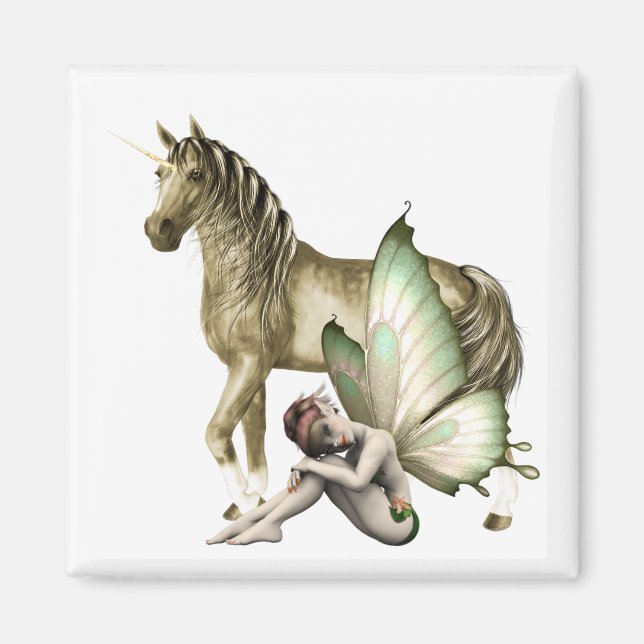Golden Unicorn & Shy Fairy Magnet (Framsidan)