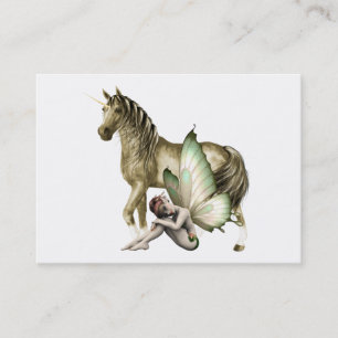 Golden Unicorn & Shy Fairy Mini Print Visitkort