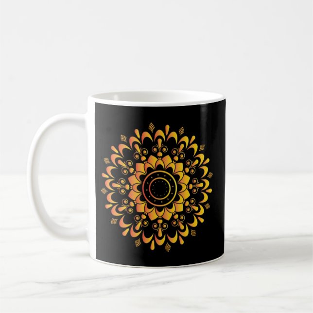 Golden Unique Mandala Design-95747 Kaffemugg (Vänster)