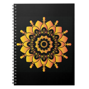 Golden Unique Mandala Design Anteckningsbok