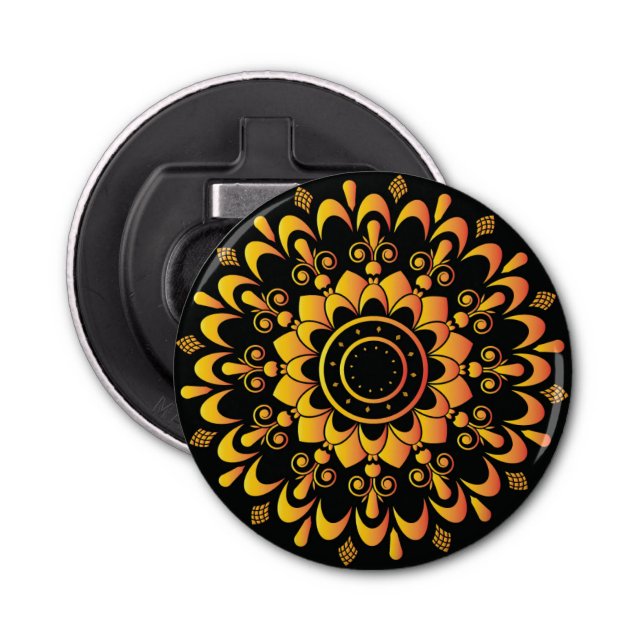 Golden Unique Mandala Design Flasköppnare (Framsidan)