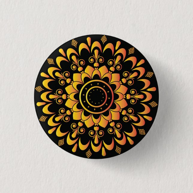 Golden Unique Mandala Design Knapp (Framsida)