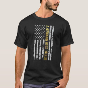 Golden US Flagga för American Guld Miner 1 T Shirt