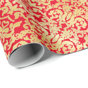 Golden vackra baroque snyggt elegant mönster presentpapper