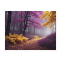 Golden Väg through Lila Skogen